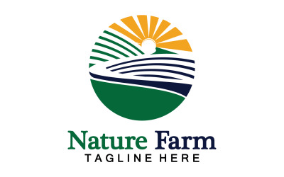 Naturaleza Granja y agricultura Vector Logo Ilustración Diseño V11