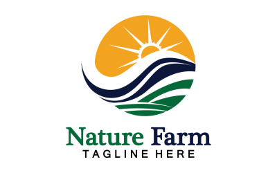 Naturaleza Granja y agricultura Vector Logo Ilustración Diseño V13