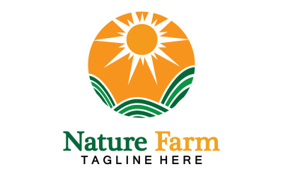 Naturaleza Granja y agricultura Vector Logo Ilustración Diseño V23