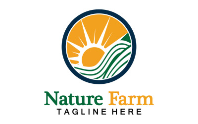 Naturaleza Granja y agricultura Vector Logo Ilustración Diseño V26