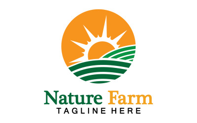 Naturaleza Granja y agricultura Vector Logo Ilustración Diseño V27