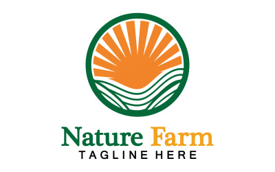 Naturaleza Granja y agricultura Vector Logo Ilustración Diseño V30
