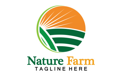 Nature ferme et agriculture Vector Logo Illustration Design V29