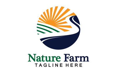 Příroda Farma A Farming Vektorové Logo Ilustrace Design V15