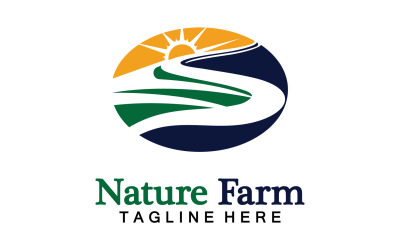 Příroda Farma A Farming Vektorové Logo Ilustrace Design V16