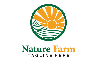 Természet Farm és gazdálkodás vektoros logó illusztrációs tervezés V17