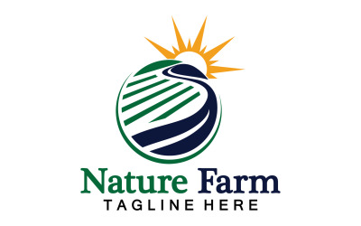 Természet Farm és gazdálkodás vektoros logó illusztrációs tervezés V34