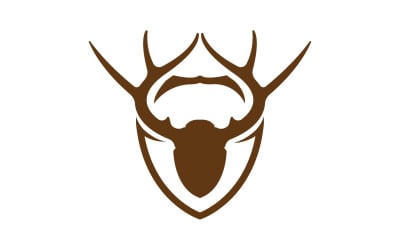 Yaratıcı Geyik Kalkan Logo Tasarım Sembol Vektör Çizim 19