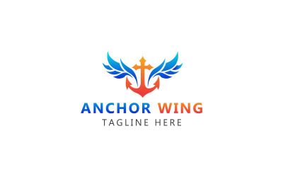 Ankare Logotyp Och Ankare Wing Logotypmall