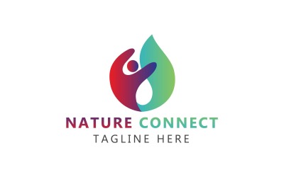 Conecte o logotipo e a natureza conecte o modelo de logotipo de pessoas