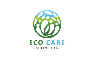 Eco Care-Logo und umweltfreundliche Logo-Vorlage