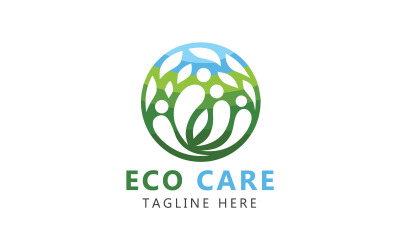 Logotipo de cuidado ecológico e modelo de logotipo ecológico