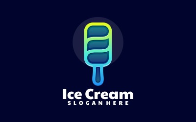 Logotipo de degradado de arte de línea de helado