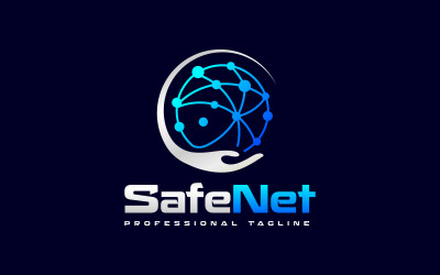 Dijital Küresel Güvenlik Güvenli Ağ Logosu