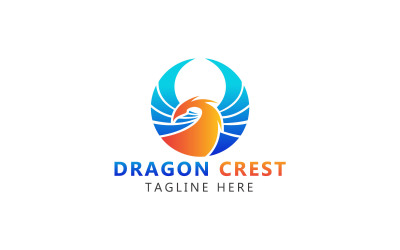 Dragon Crest Wings logó és Sárkány heraldikai embléma sablon