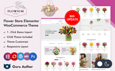Flowsum — адаптивная тема Elementor WooCommerce для цветочного магазина
