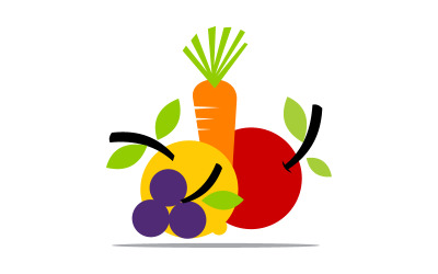 Gyümölcs és zöldség logó sablon