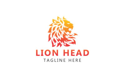 Logo de tête de lion et modèle de logo de visage de lion
