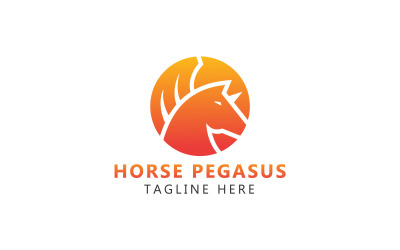 Logo koně Pegasus a šablona loga Pegasus okřídlený kůň