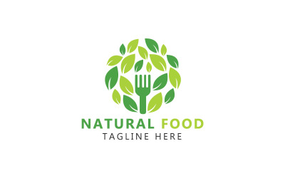 Logotipo de comida saudável orgânica e modelo de logotipo de comida natural