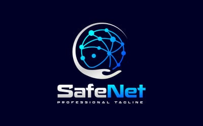 Logotipo de red segura de seguridad global digital