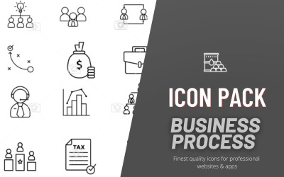 Pakiet ikon: proces biznesowy | 40 ikon biznesowych