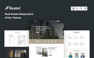 Realet - Meilleur modèle de site Web pour l&amp;#39;immobilier