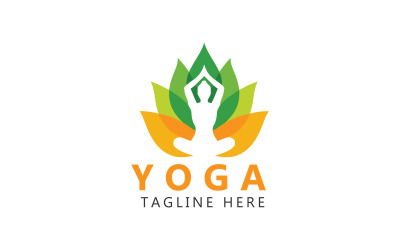 Шаблон логотипа йоги и цветка лотоса