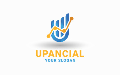 Marketing és pénzügyi üzleti logó, U pénzügyi logó, számviteli logó