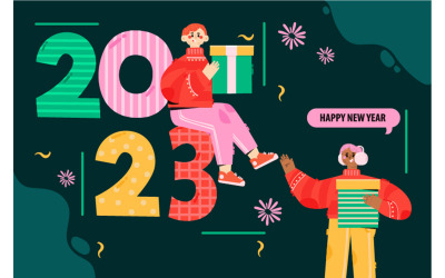 Nytt år 2023 bakgrundsillustration