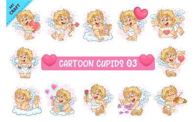Paquete Cartoon Cupido 03. Clipart.