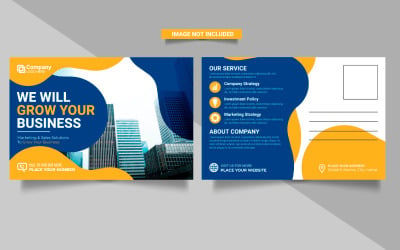 Шаблон оформления корпоративной открытки. удивительный и современный шаблон дизайна открытки.