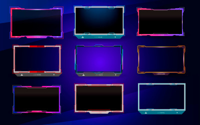 Vector Twitch stream overlay package including facecam overlay, offline, starting soon