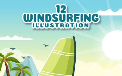 12 Windsurfing Sport Illustration