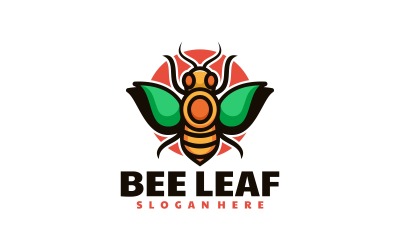 Bienenblatt-einfaches Maskottchen-Logo