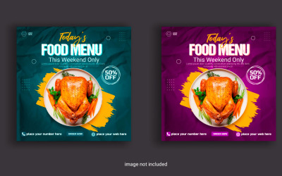 Jídlo sociální média post design pro reklamní slevu prodej
