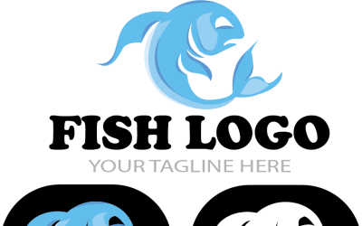 Logotipo de pescado a juego con todos los jops de pesca y mar