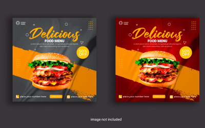 Potravinový příspěvek na sociálních médiích pro návrh nabídky reklamního slevového prodeje
