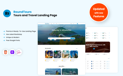 RoundTours - 免费旅游和旅行登陆页面