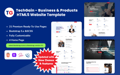 TechGain - Business &amp;amp; Products HTML5-webbplatsmall