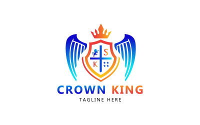 Crown King Sports-logo. koning Royal Logo sjabloon
