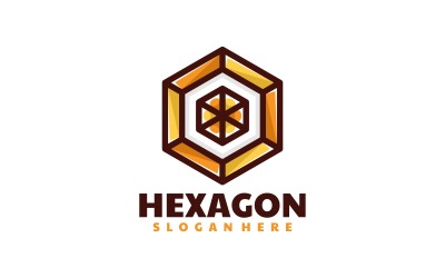 Hexagon enkel logotypstil