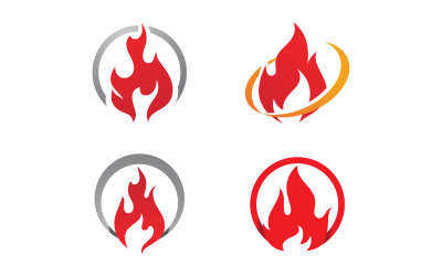 Diseño de ilustración de vector de llama de fuego V13