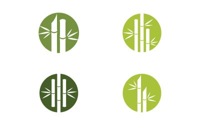 Green Bamboo Logo  vector illustration Design V12