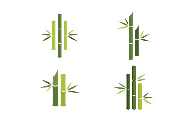 Grüne Bambus-Logo-Vektorillustration Design V13