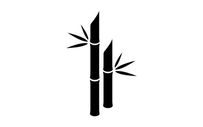 Ilustracja wektora zielonego bambusa Logo Projekt V2