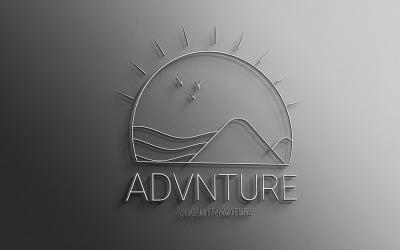 Logotipo de arte de linha de aventura criativo e exclusivo