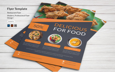 Modèle de conception de flyer de menu de restaurant PSD