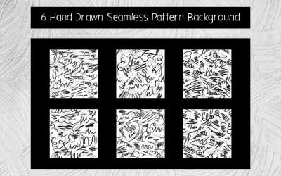 6 Hand gezeichneter nahtloser Muster-Hintergrund