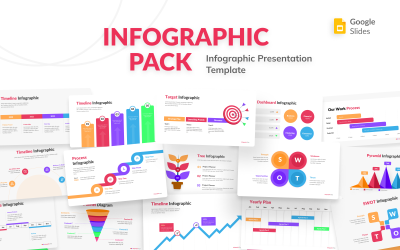 Kolorowy pakiet infografiki Szablon prezentacji Google